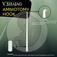 V SHAJAG Amniotomy Hook - Disposable, Medical-Grade Obstetric Tool for Safe Amniotic Membrane Rupture - White Plastic, Single-Use