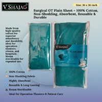 V Shajag Surgical OT Plain Sheet – 100% Cotton, Absorbent, Lint-Free, Reusable & Steam Sterilizable OT Sheet for Hospitals, OT Beds & Clinics