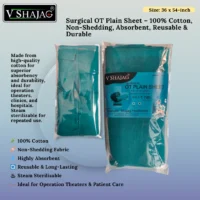 V Shajag Surgical OT Plain Sheet – 100% Cotton, Absorbent, Lint-Free, Reusable & Steam Sterilizable OT Sheet for Hospitals, OT Beds & Clinics