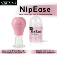 Nipple Puller for Flat & Inverted Nipples – V SHAJAG® Silicone Suction Tool with Case – Breastfeeding Aid for Pregnant & Postpartum Women – BPA-Free, Soft & Reusable