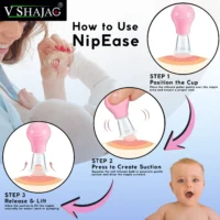 Nipple Puller for Flat & Inverted Nipples – V SHAJAG® Silicone Suction Tool with Case – Breastfeeding Aid for Pregnant & Postpartum Women – BPA-Free, Soft & Reusable