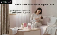 Nipple Puller for Flat & Inverted Nipples – V SHAJAG® Silicone Suction Tool with Case – Breastfeeding Aid for Pregnant & Postpartum Women – BPA-Free, Soft & Reusable