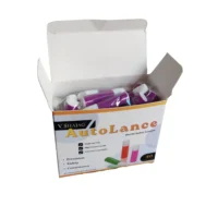 Box Design 1 28 guage purple auto lancets