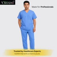 3 V SHAJAG+ Premium Surgical Scrub Suit for Men & Women | Soft Breathable Fabric | V-Neck Medical Top with Multi Pockets | Comfort-Fit Pajama Style Bottom | Doctor, Nurse & Hospital Uniform Set
