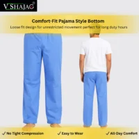 4 V SHAJAG+ Premium Surgical Scrub Suit for Men & Women | Soft Breathable Fabric | V-Neck Medical Top with Multi Pockets | Comfort-Fit Pajama Style Bottom | Doctor, Nurse & Hospital Uniform Set